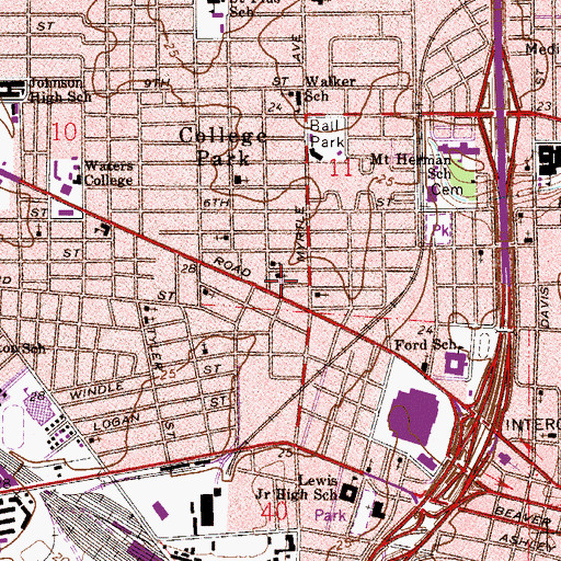 Topographic Map of New Mount Olive Baptist Church, FL