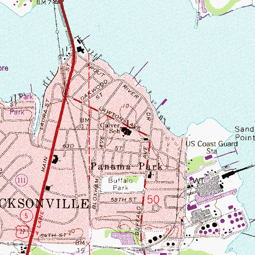 Topographic Map of New Mount Zion Baptist Church, FL