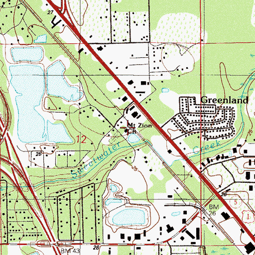 Topographic Map of New Mount Zion Holiness Church, FL