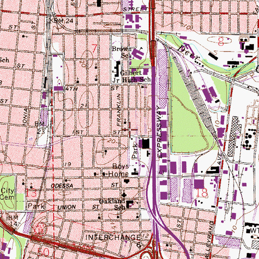 Topographic Map of New Palmer Grove Baptist Church Full Gospel Ministry, FL