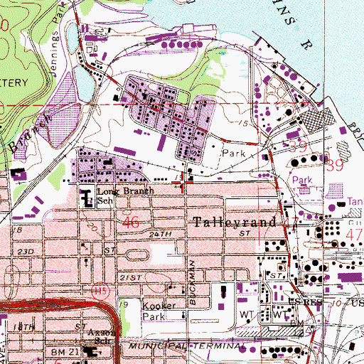 Topographic Map of New Redeemed Missionary Baptist Church, FL