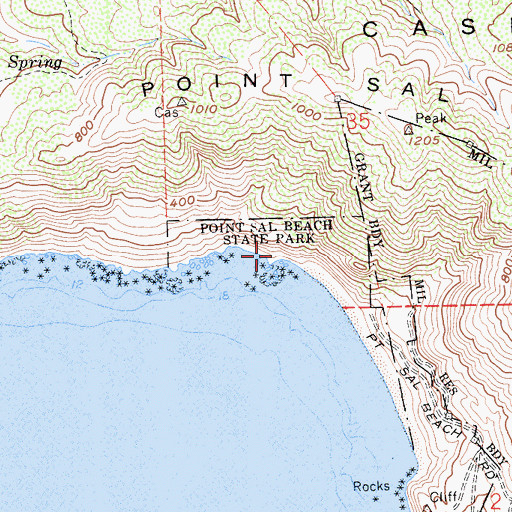 Topographic Map of Point Sal State Beach, CA