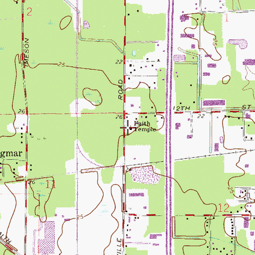 Topographic Map of Northeast Florida Buddhist Association, FL