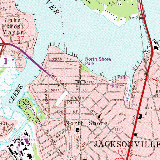 Topographic Map of Northshore Presbyterian Church, FL