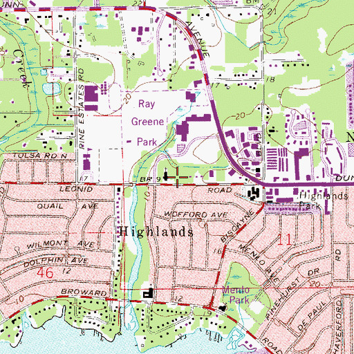 Topographic Map of Northside Presbyterian Church, FL