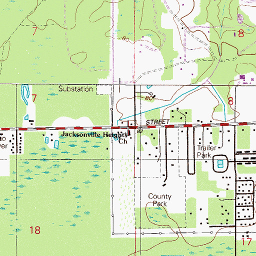 Topographic Map of One Hundred and Third Street Church of God, FL