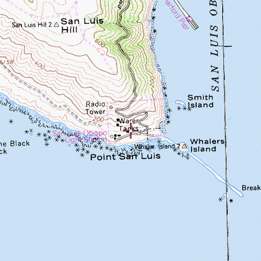 Topographic Map of Point San Luis, CA