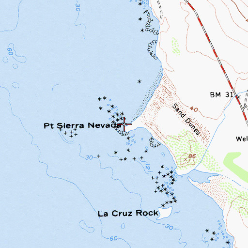 Topographic Map of Point Sierra Nevada, CA