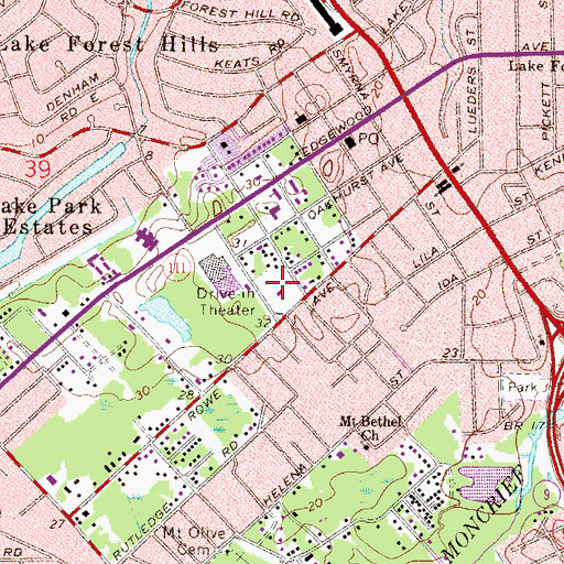 Topographic Map of Peace Missionary Baptist Church, FL