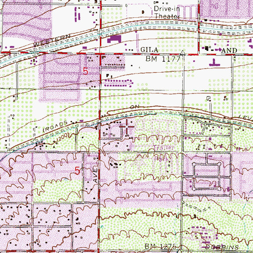 Topographic Map of Casa de Francisco Mobile Home Park, AZ