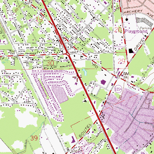 Topographic Map of Philippian Community Church, FL