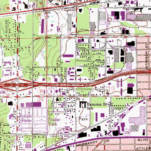 Topographic Map of Primera Iglesia Bautista Hispana, FL