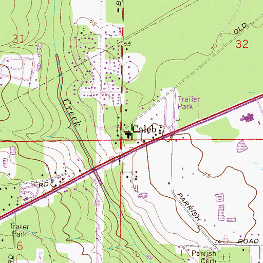 Topographic Map of Promise Land Baptist Church, FL