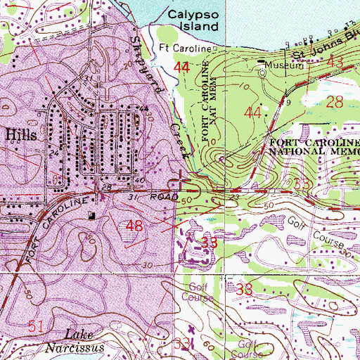 Topographic Map of Resurrection Episcopal Church, FL