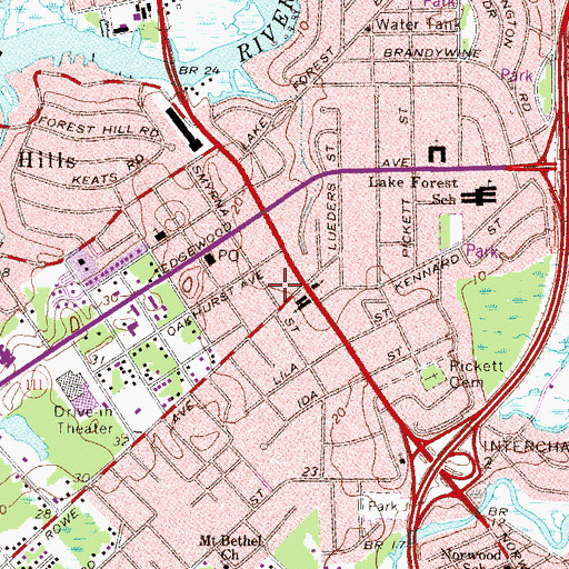 Topographic Map of Rock of Ages Baptist Church, FL