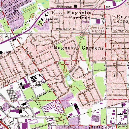 Topographic Map of Saint Andrew Missionary Baptist Church, FL
