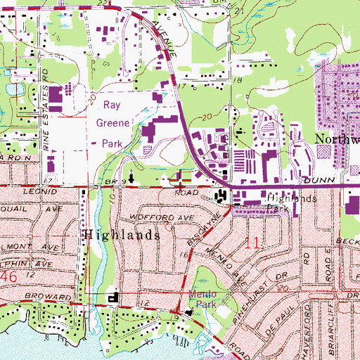 Topographic Map of Saint Elizabeths Episcopal Church, FL