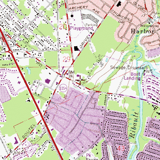Topographic Map of Saint Gabriels Episcopal Church, FL