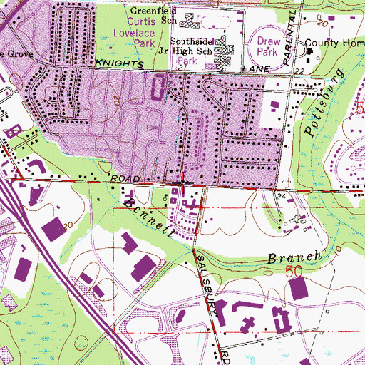 Topographic Map of Saint Georges Antiochian Orthodox Church, FL
