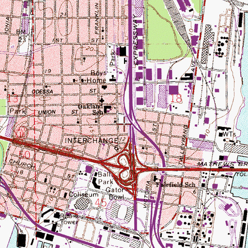 Topographic Map of Saint John the Baptist Church, FL