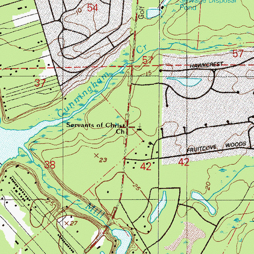 Topographic Map of Saint Johns Chapel, FL