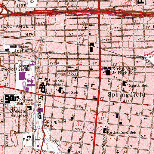Topographic Map of Saint Johns Lutheran Church, FL