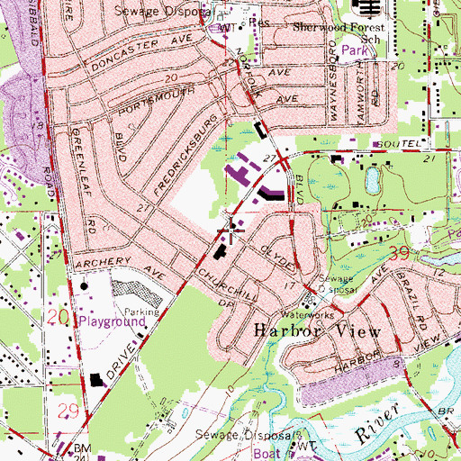 Topographic Map of Saint Lawrence Community Church, FL
