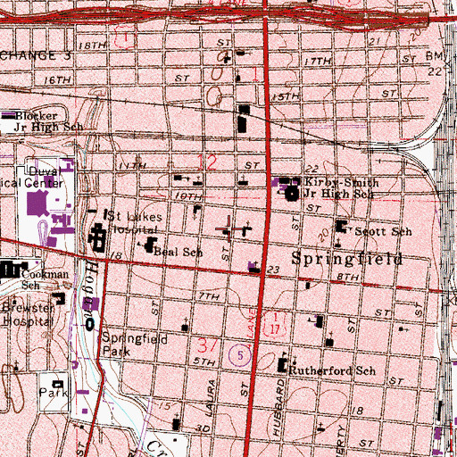 Topographic Map of Saint Marys Episcopal Church, FL