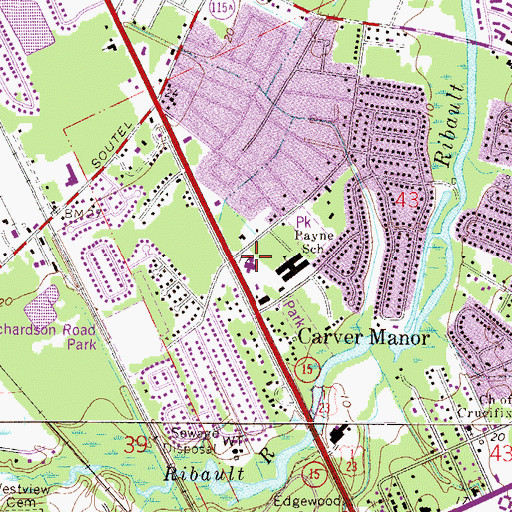 Topographic Map of Saint Paul African Methodist Episcopal Church, FL