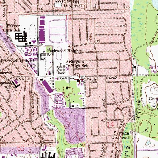 Topographic Map of Saint Paul United Methodist Church, FL