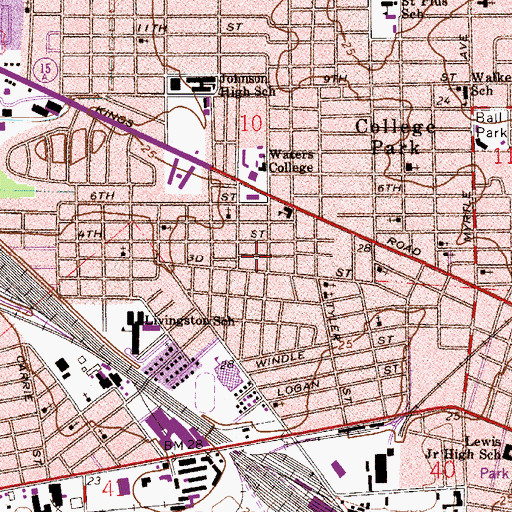 Topographic Map of Saint Peters Baptist Church, FL