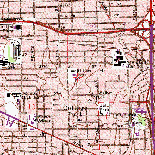 Topographic Map of Saint Pius the Fifth Catholic Church, FL