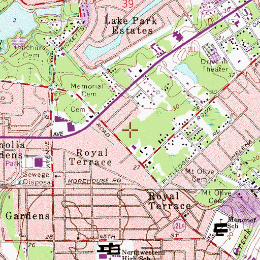 Topographic Map of Saint Thomas Missionary Baptist Church, FL