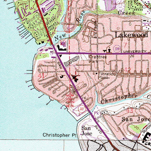 Topographic Map of San Jose Baptist Church, FL
