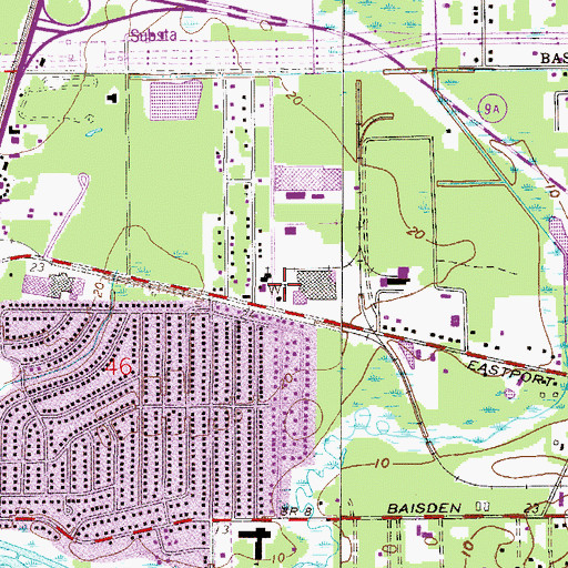Topographic Map of San Mateo Baptist Church, FL