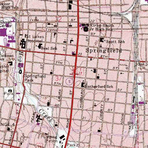 Topographic Map of Scottish Rites Masonic Cathedral, FL