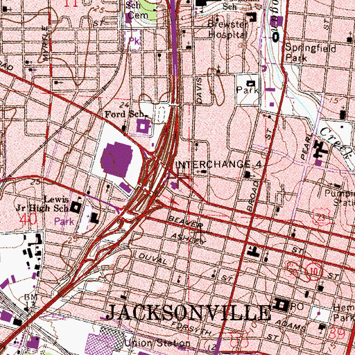 Topographic Map of Second Missionary Baptist Church, FL