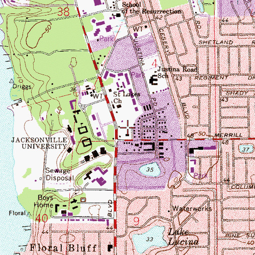 Topographic Map of Shepherds Fold Church of God, FL