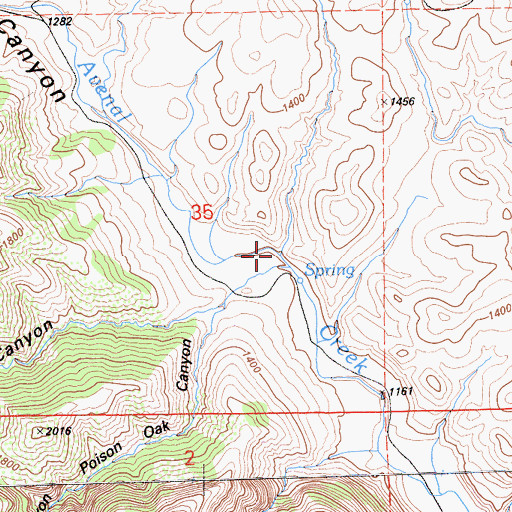 Topographic Map of Poison Oak Canyon, CA