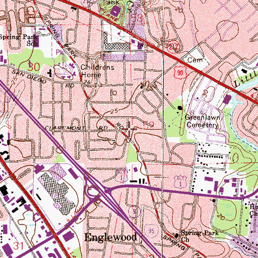 Topographic Map of Southgate Baptist Church, FL