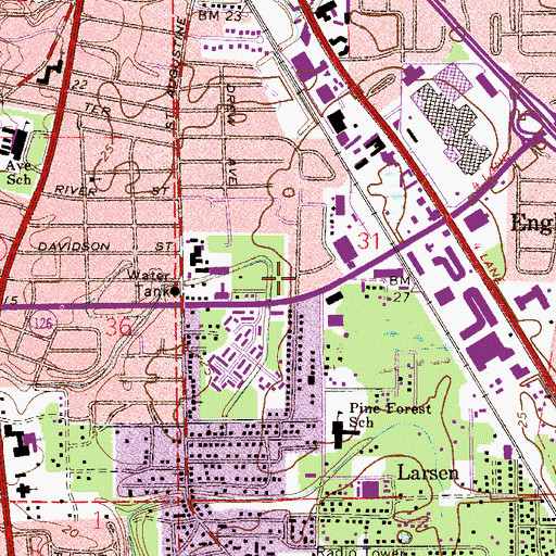 Topographic Map of Southside Church of God in Christ, FL