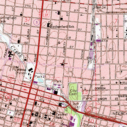 Topographic Map of Springfield Baptist Church, FL