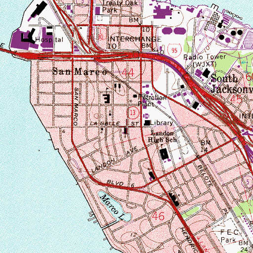 Topographic Map of Swaim Memorial United Methodist Church, FL