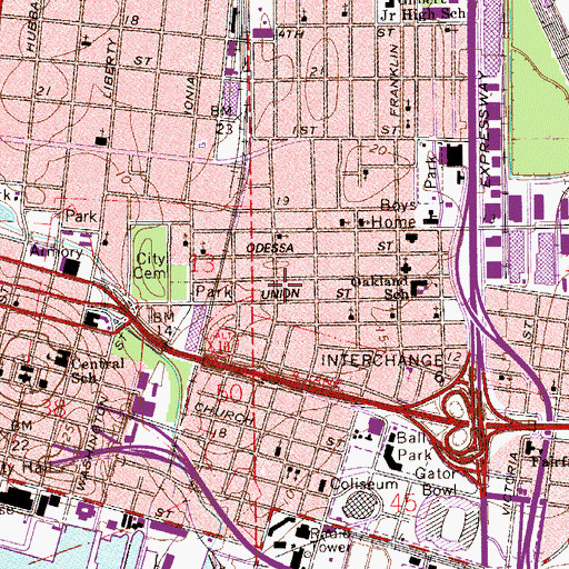 Topographic Map of Tabernacle Baptist Institutional Church, FL