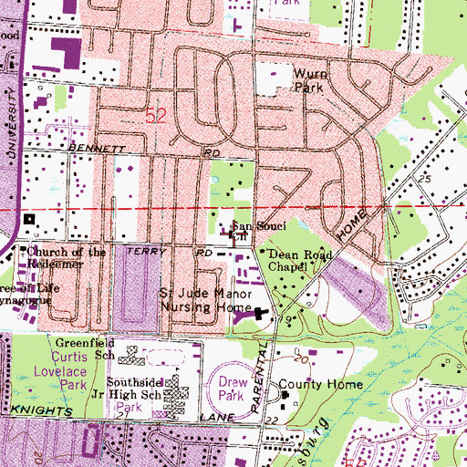 Topographic Map of Terry Road Baptist Church, FL