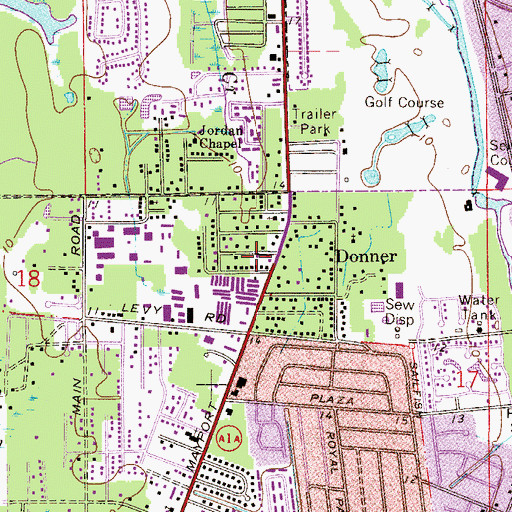 Topographic Map of The Church of the Living God, FL