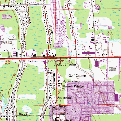 Topographic Map of Titus Harvest Center, FL