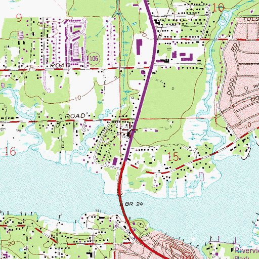 Topographic Map of True Believers Primitive Baptist Church, FL