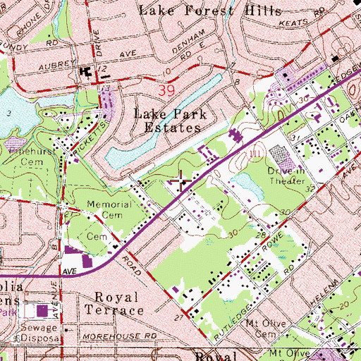 Topographic Map of United Missionary Tabernacle, FL