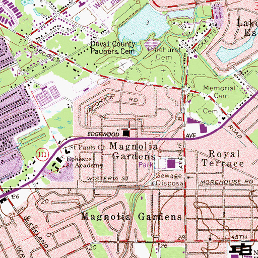 Topographic Map of Victory in Christ Bible Church, FL